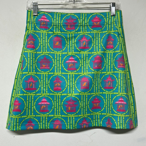 Gretchen Scott Bird Cage Skort Skirt Shorts Pockets Fun Playful Exercise - Picture 1 of 9
